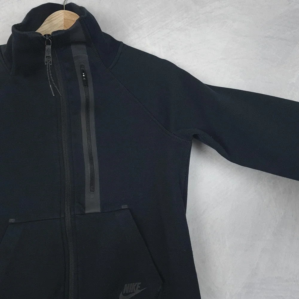 Nike Tech Fleece Half Zip Sweatshirt Womens Small Black Running Top Thumb Hole - Picture 3 of 16